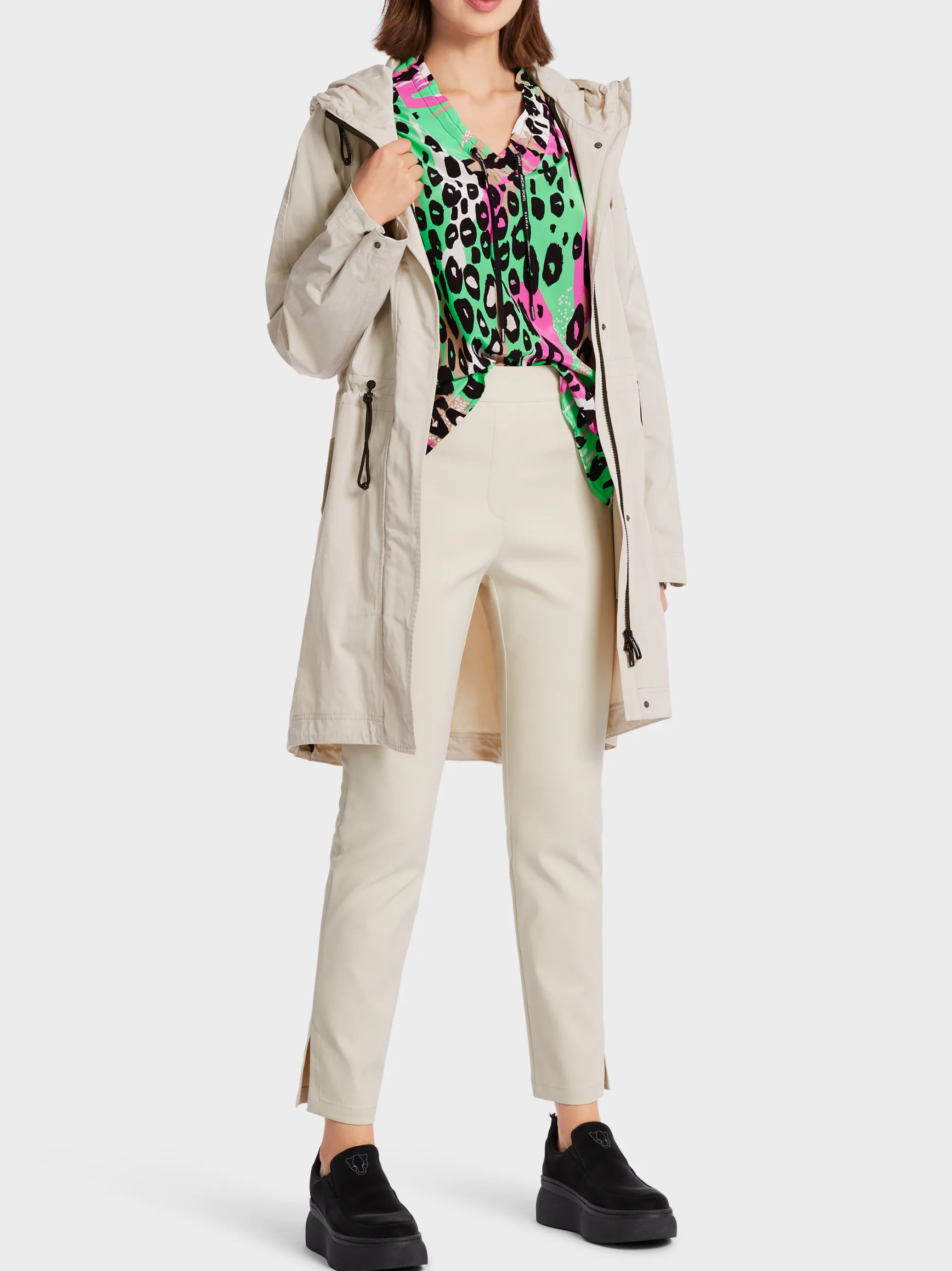 BLUSE IN VISKOSE "RETHINK TOGETHER"-Marc Cain Outlet