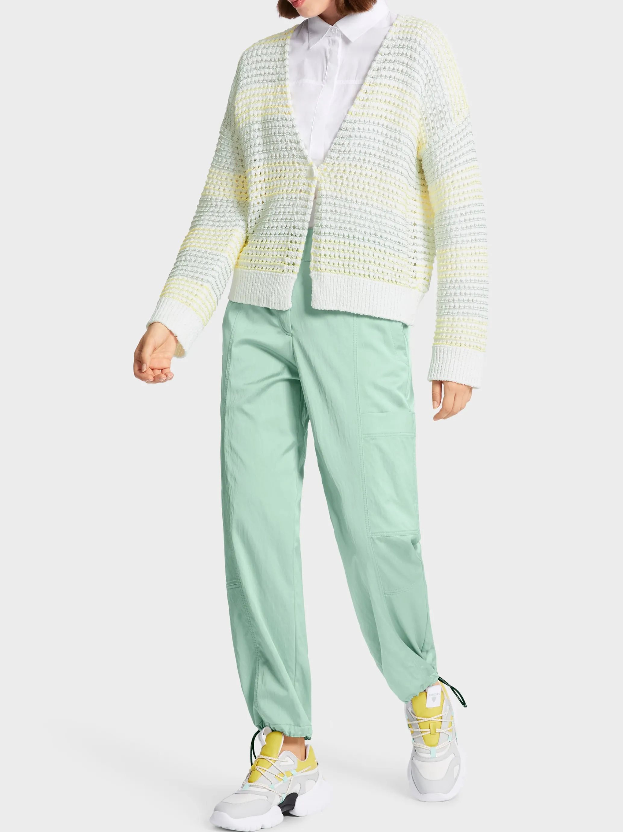 GESTREIFTER CARDIGAN KNITTED IN GERMANY-Marc Cain Store
