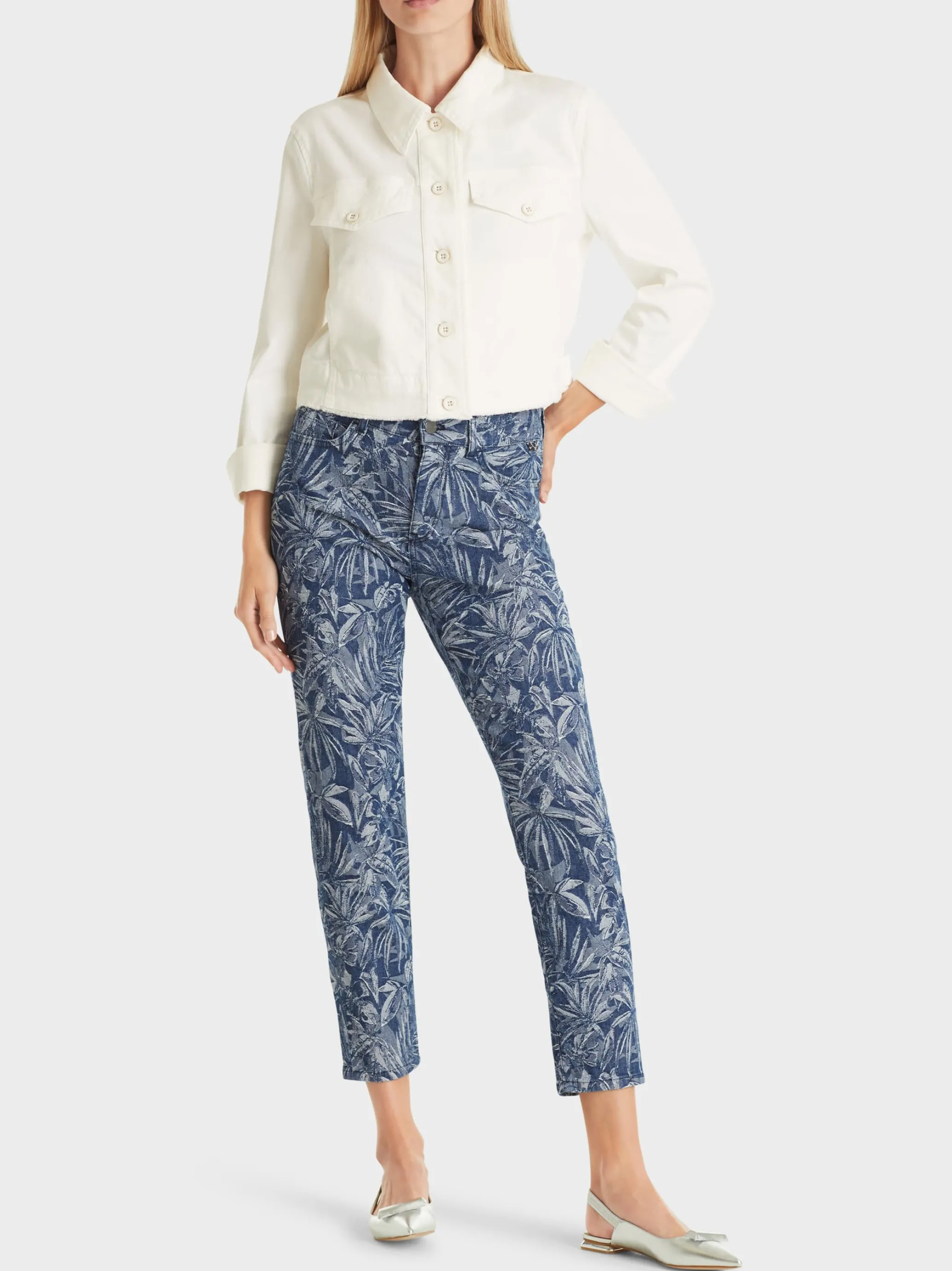 JEANS SILEA MIT FLORALEM WEBDESSIN-Marc Cain Fashion