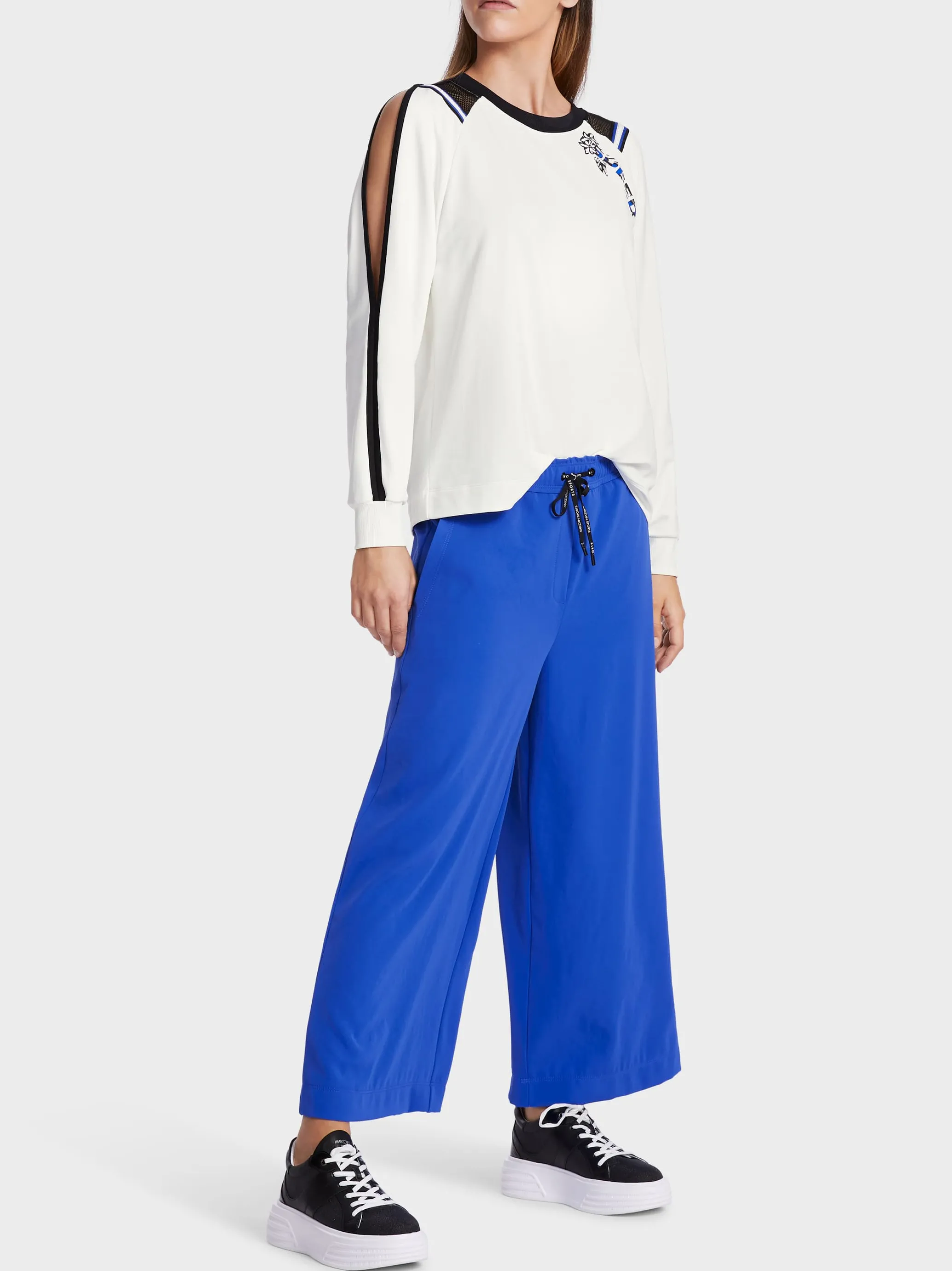 SCHULTERFREIES SWEATSHIRT MIT NETZDETAIL-Marc Cain Online