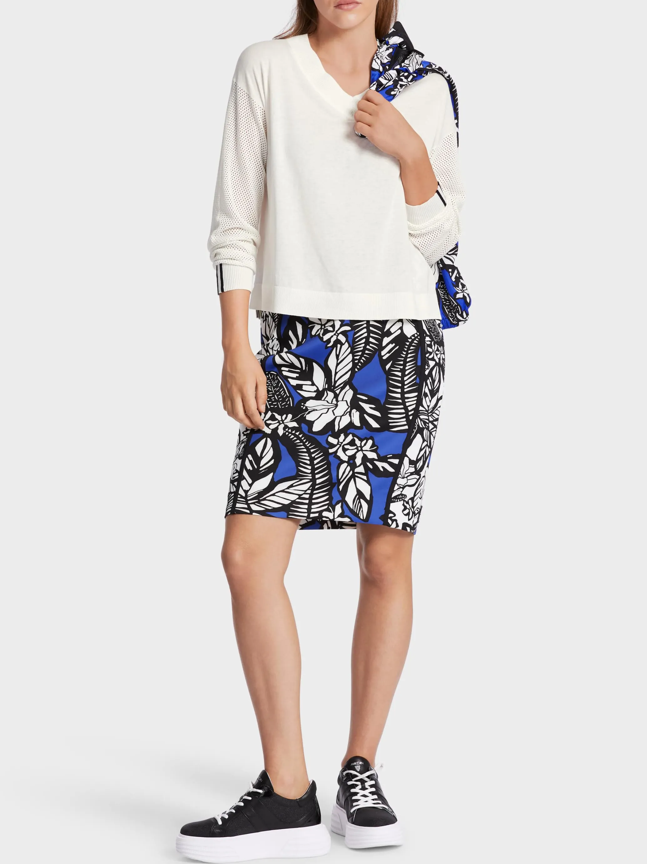 SWEATER MIT ÄRMELN IN NETZOPTIK-Marc Cain Flash Sale