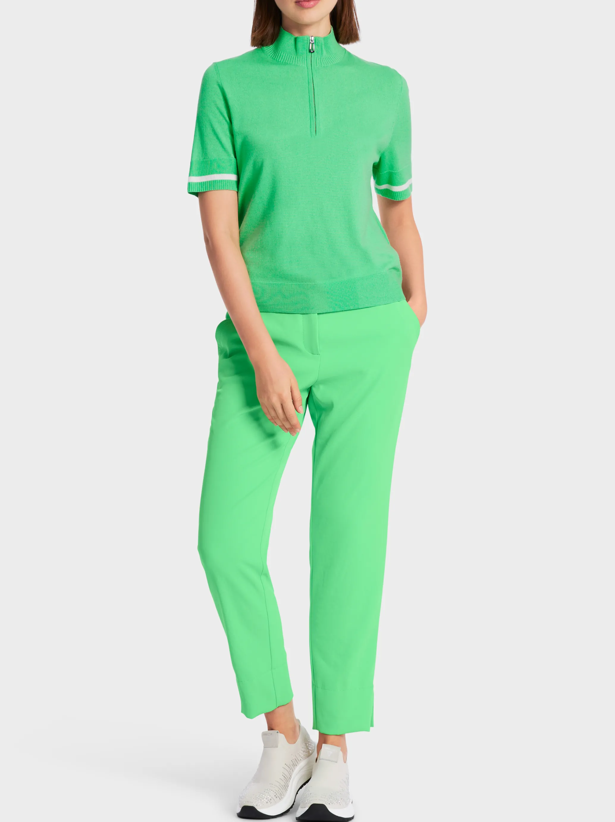 SWEATER MIT ZIPP "RETHINK TOGETHER"-Marc Cain Cheap