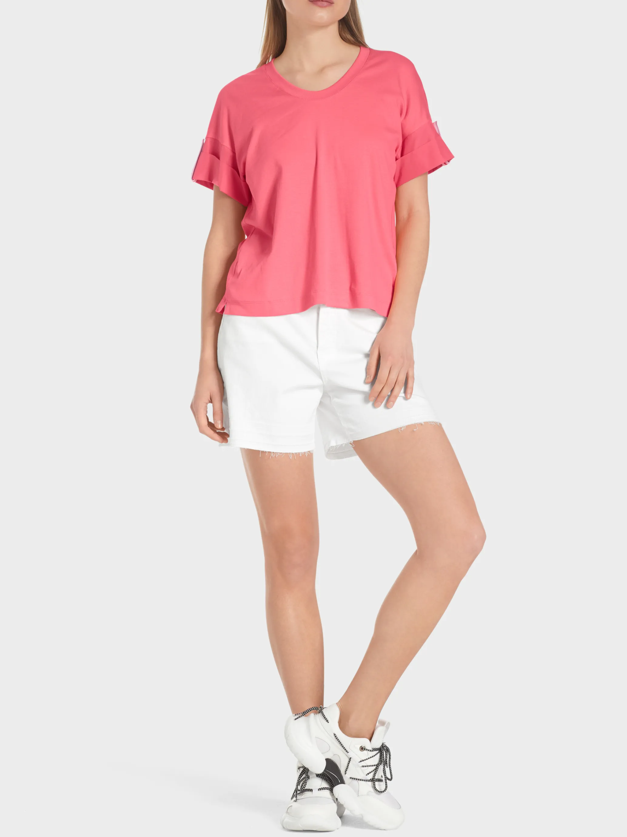 T-SHIRT IM MATERIALMIX-Marc Cain Best Sale