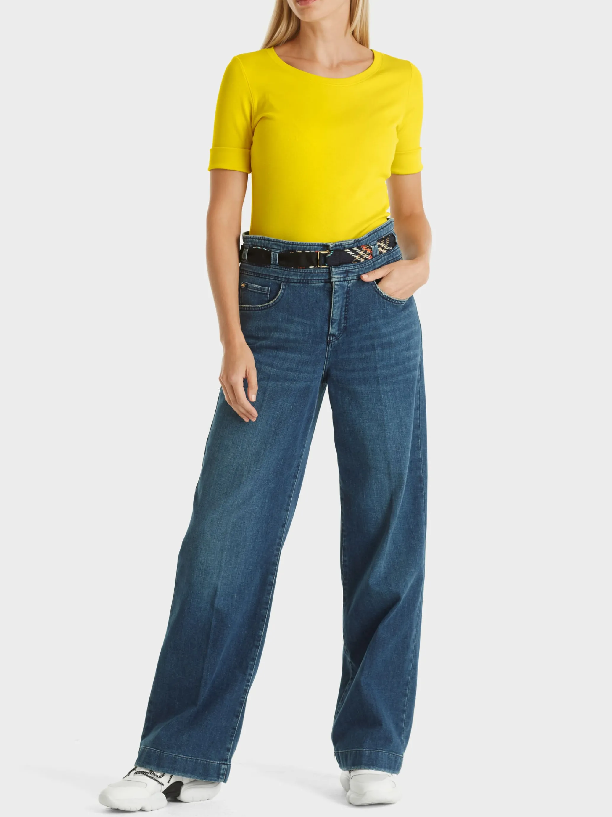 T-SHIRT MIT RUNDHALS-Marc Cain Fashion