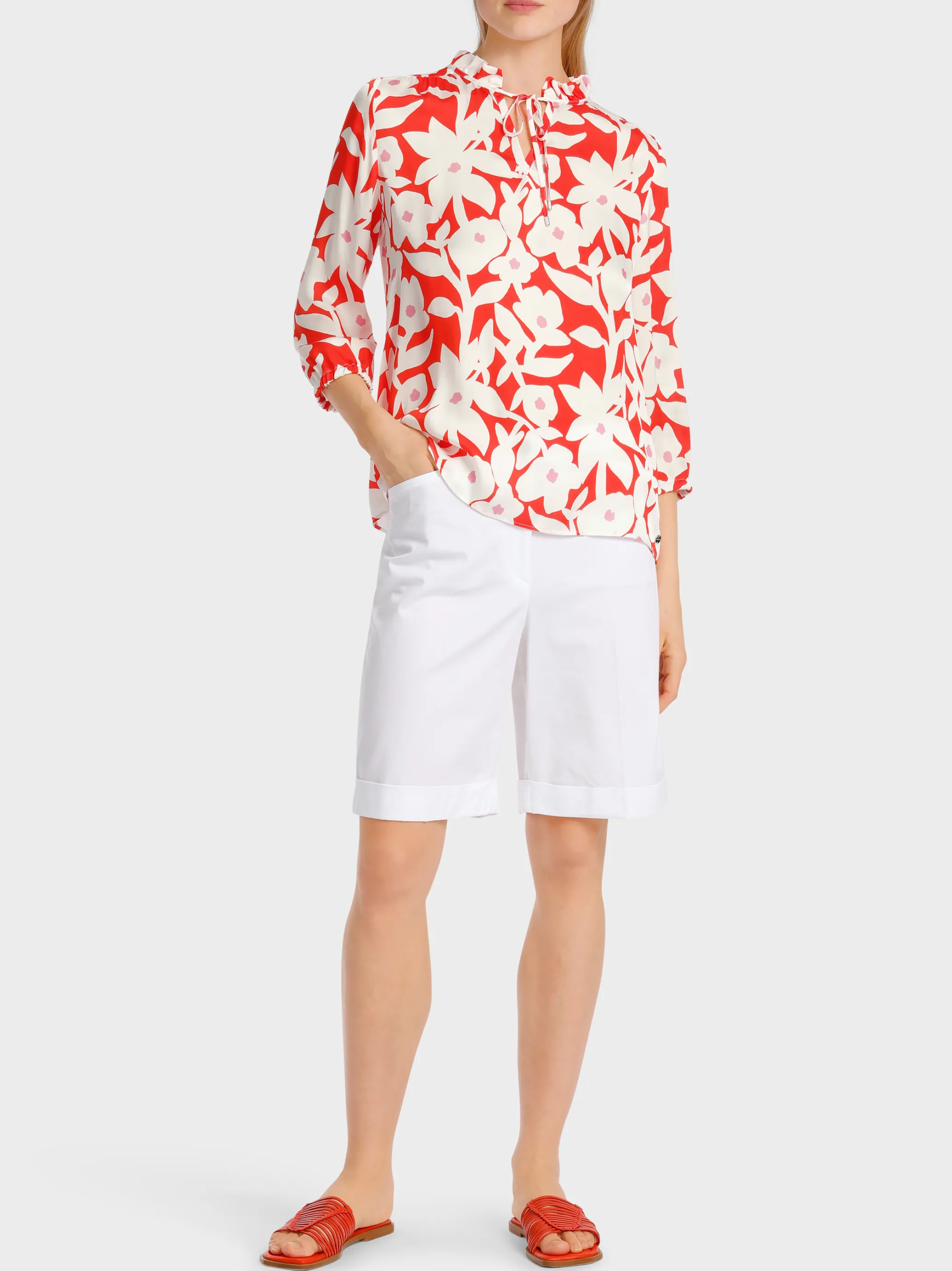 WEITE VISKOSEBLUSE MIT ALLOVERPRINT-Marc Cain Flash Sale